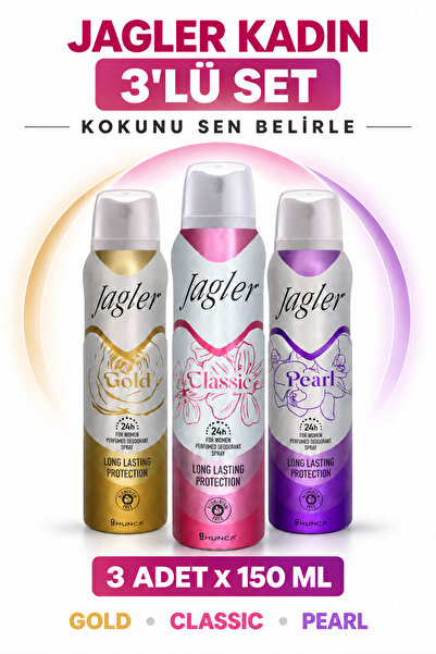 Jagler 3'lü Kadın Deodorant Seti