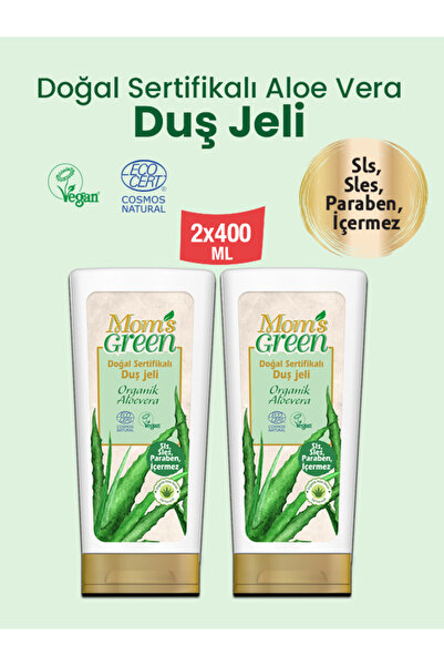 Mom's Green 2'li Set-Doğal Sertifikalı Organik Aloeveralı Duş Jeli