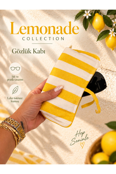 KaiAtelier Lemonade Tied Quilted Glasses Case