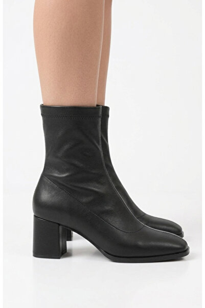 ŞNG Ayakkabı Black Skin Women's Stretch Boots
