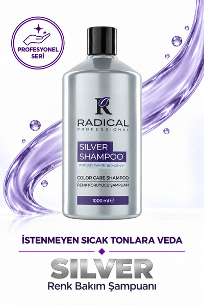 Radical Silver Şampuan 1000ml - Gri ve Beyaz Saçlar İçin Renk Bakım Şampuanı