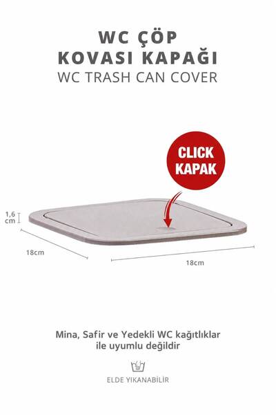 Okyanus Home Vizon Kare Yedek Çöp Kovası Kapağı