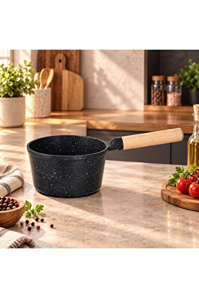 LAVONNI 14 cm Black Cast Iron Saucepan - Milk Pan