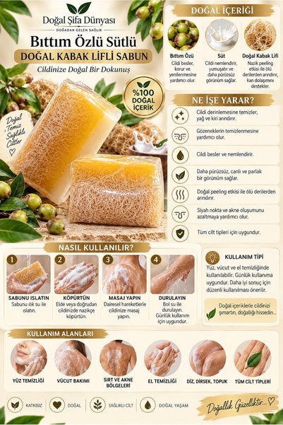 DogalSifaDünyası Bıttım Extract Milky Natural Pumpkin Fiber Soap