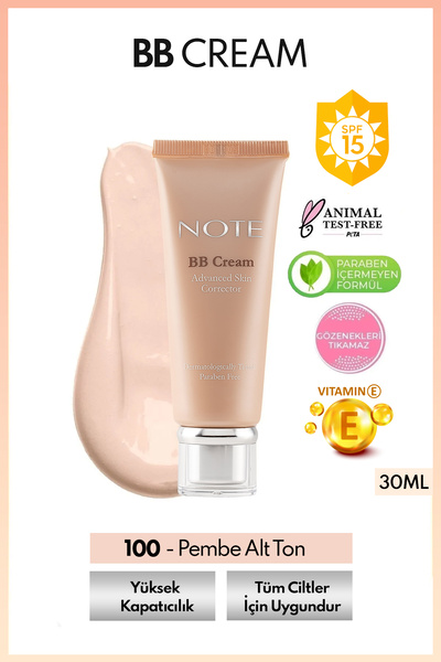 NOTE BB Cream SPF 15 Nemlendirici Etkili Yoğun Kapatıcı BB Krem - 100 Porcelain