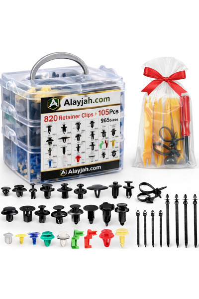 Alayjah 820 + 105 PCS Car Retainer Clip & Plastic Fasteners Kit 23 Sizes for ...