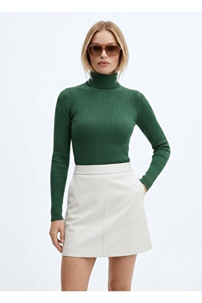 onno style women Fiber-Filled Fishman's Collar Basic Sweater