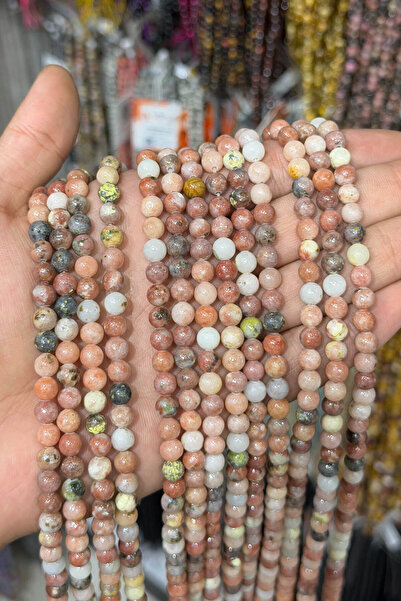 Uçar Doğaltaş Jasper Taşı Küre Kesim Parlak 6mm Doğal Taş Dizi [AA]
