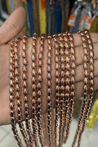 Uçar Doğaltaş Hematit Taşı Arpa Kesim Parlak Roz 5x8mm Doğal Taş Dizi