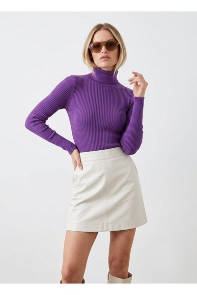 onno style women Fiber-Filled Fishman's Collar Basic Sweater