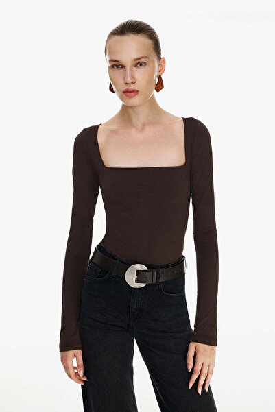 VATKALI Kare yaka uzun kollu bodysuit