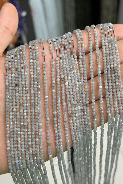 Uçar Doğaltaş Labradorit Taşı Küre Kristal Kesim Parlak 2mm Doğal Taş Dizi [AA]