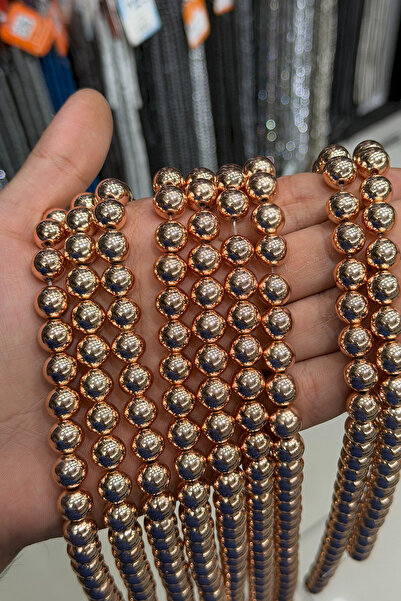 Uçar Doğaltaş Hematit Taşı Küre Kesim Parlak Roz 10mm Doğal Taş Dizi