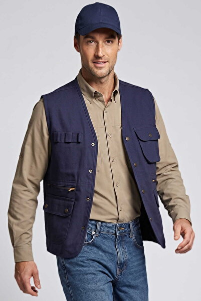 İŞMONT Thick Gabardine Vest with Multiple Pockets