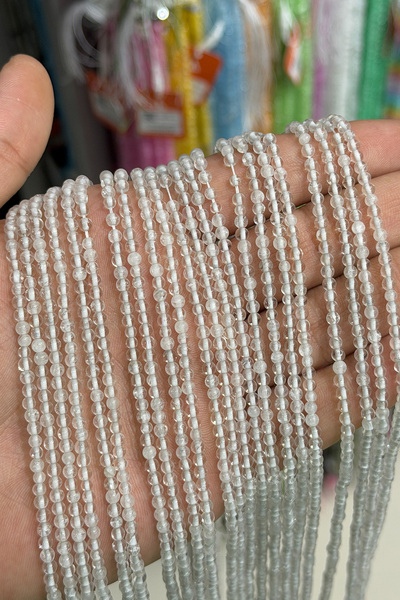 Uçar Doğaltaş Kristal Kuvars Taşı Küre Kesim Parlak 3mm Doğal Taş Dizi [AB+]