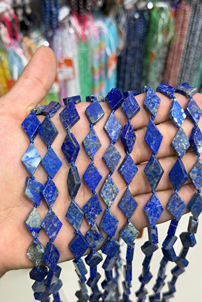 Uçar Doğaltaş Lapis Lazuli Taşı Dörtgen Kesim 11x18mm Doğal Taş Dizi