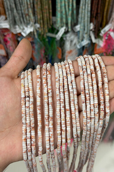 Uçar Doğaltaş Jasper Taşı Dore Kesim Parlak 4x2mm Doğal Taş Dizi [AA]