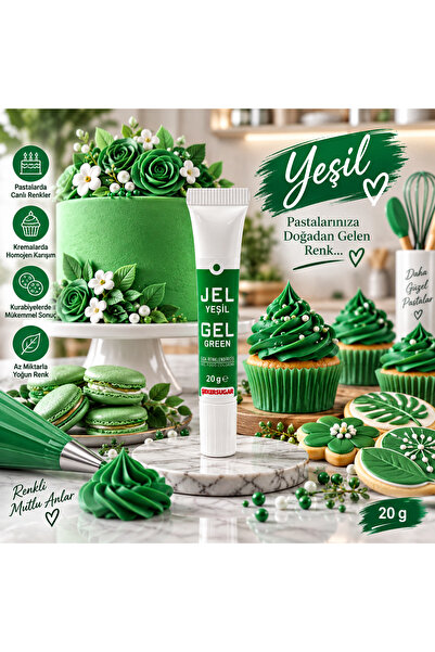 ŞEKER & SUGAR Şeker & Sugar YEŞİL Jel Gıda Boyası (20gr)