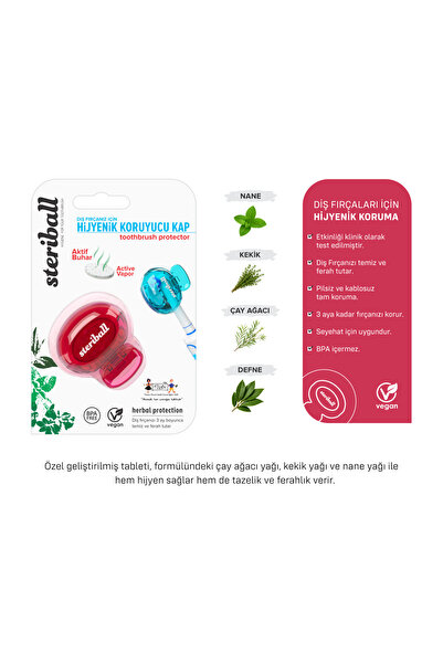 Steriball Hijyenik Diş Fırçası Koruma Kabı - Kırmızı