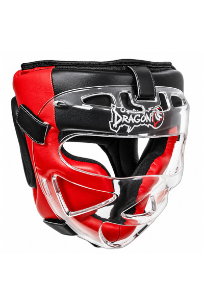 Dragondo Yetişkin 11750 Deri Maskeli Boks Kaskı Muay Thai Kick Boks Dragon Ka...