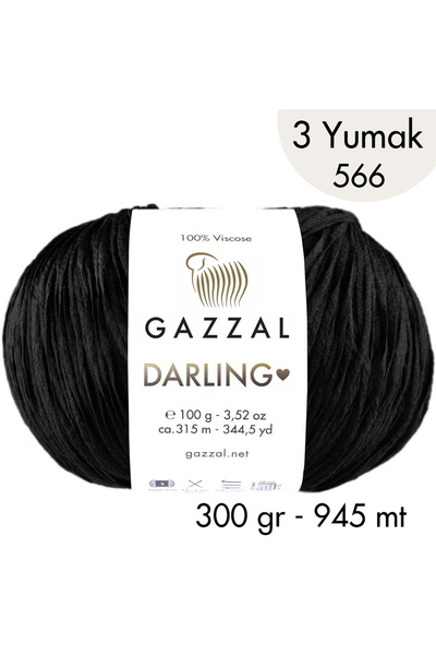 Gazzal Darling 566 YENİ RENK - 100% Viskon El Örgü İpliği, 3 Yumak, Resmi Sat...