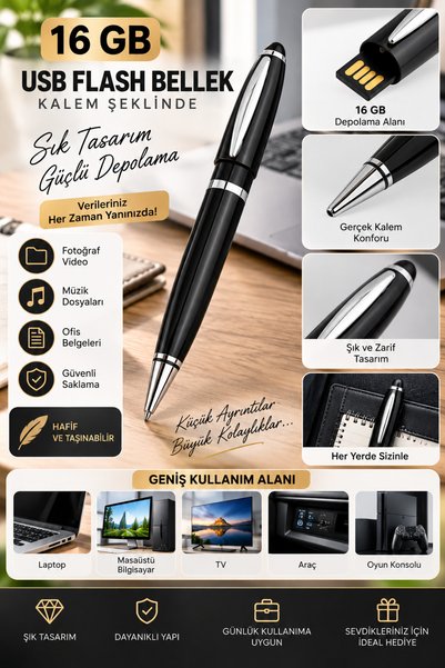 Tasarım Evi 16 Gb Usb Kalem Şeklinde Flash Bellek Pda
