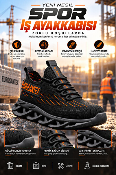 EUROSANTEX Yeni Nesil Spor İş Ayakkabısı (ES)– CE Belgeli | Yerli Üretim | Ai...