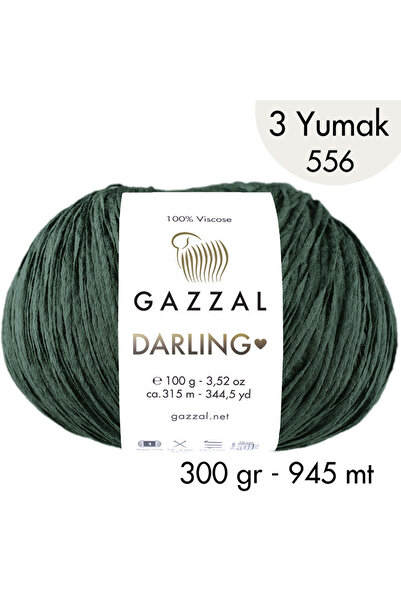Gazzal Darling 556 100% Viskon El Örgü İpliği, 3 Yumak, Resmi Satış Mağazası