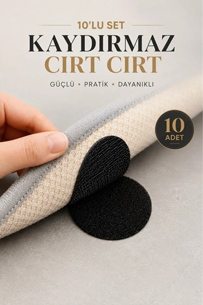 AYGÖREN HOME Pratik 10 Adet Halı Kilim Minder Nevresim Örtü Kaydırmaz Cırt Ba...