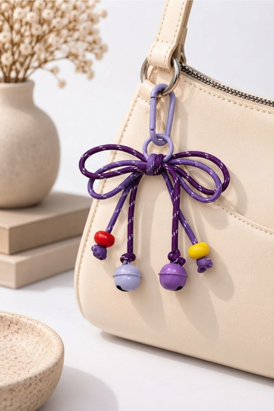 nftart.design Zil and Beaded Fiyong Bag Charm Keychain