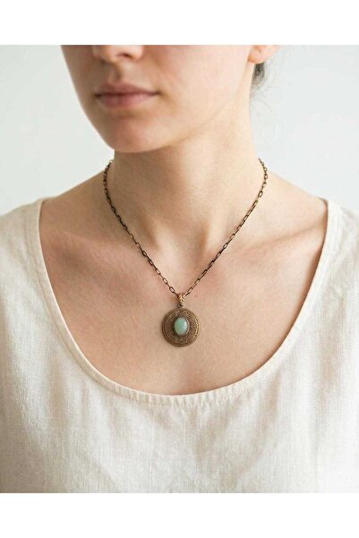 elinasaccessories Bronze Filigree Aventurine Necklace 42 cm Handmade Authenti...