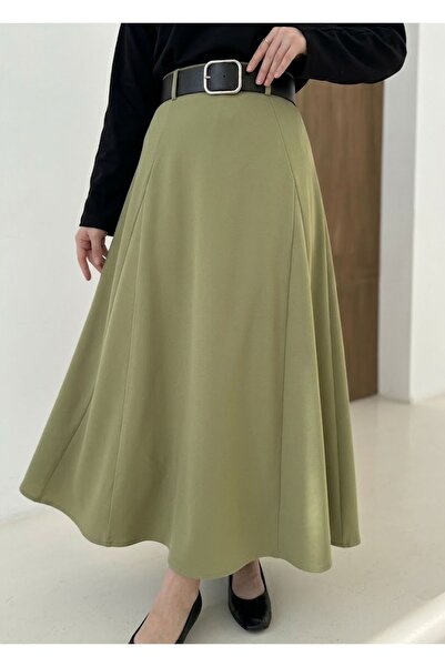 Foremia Butterfly Detailed Dabıl Skirt-Light Khaki