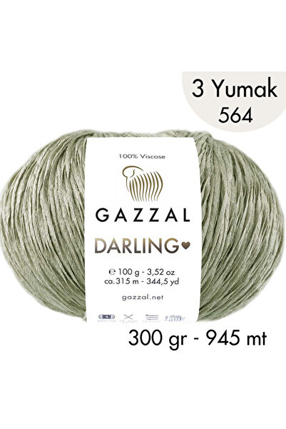 Gazzal Darling 564 100% Viscose Hand Knitting Yarn, 3 Yumak, Official Sales S...