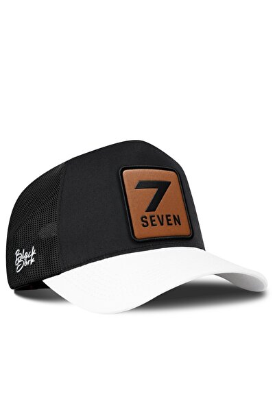 BlackBörk White-Black Trucker Hat with Number 7 Logo