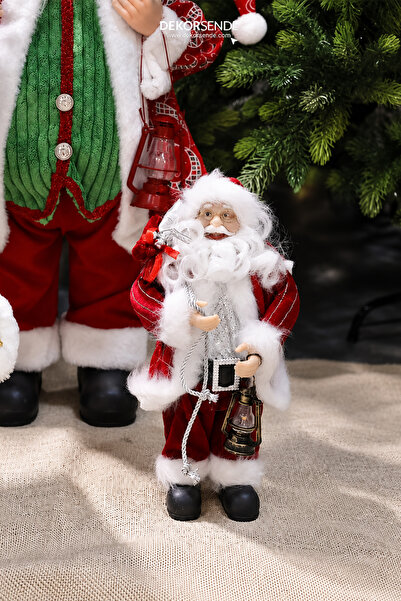 Dekorsende Striped Velvet Santa Claus Red 30 cm