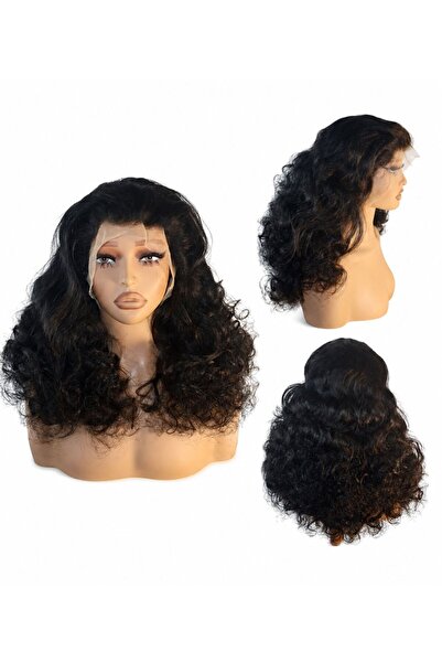 GOLEN Hair 20-Inch Bouncy Curls Human Hair Wig – 100% Human Hair Curly Wig