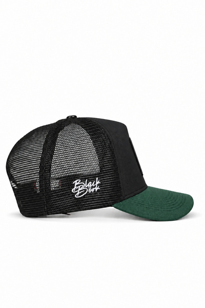 BlackBörk Bull Logo Cordura Petrol Green-Black Trucker Hat