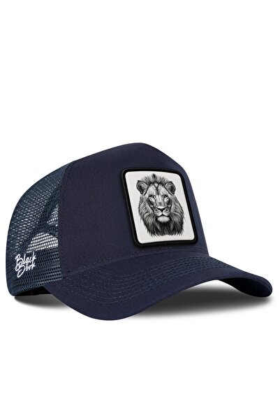 BlackBörk Lion Logo Navy Blue Trucker Hat