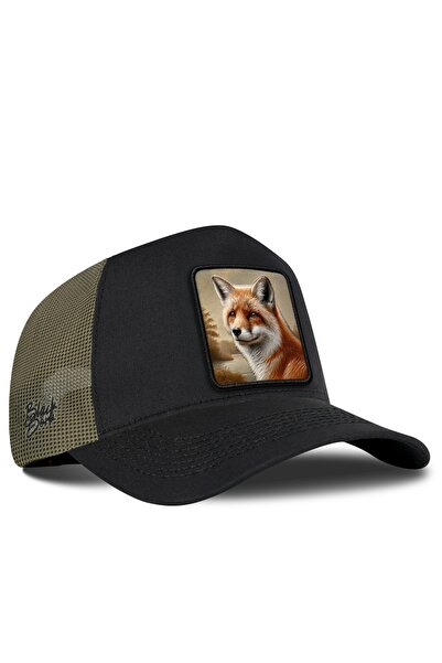 BlackBörk Fox Logo Khaki-Black Trucker Hat