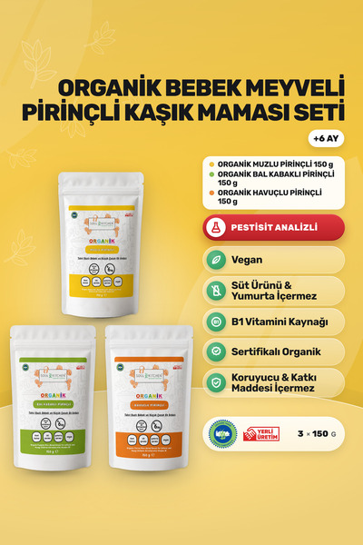 Soul Kitchen Organik Ürünler Organik Bebek Kaşık Maması Meyveli Pirinçli B1 V...