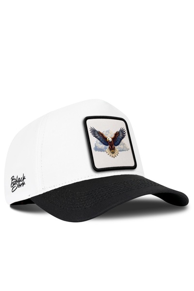 BlackBörk V1 Baseball Eagle - قبعة للجنسين باللونين الأبيض والأسود مع شعار رم...