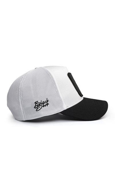BlackBörk Șapcă trucker cu logo No. 7, alb-negru