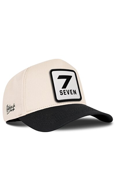 BlackBörk Black-Beige Baseball Cap with Number 7 Logo