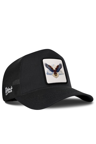 BlackBörk At Logolu Siyah Trucker Şapka