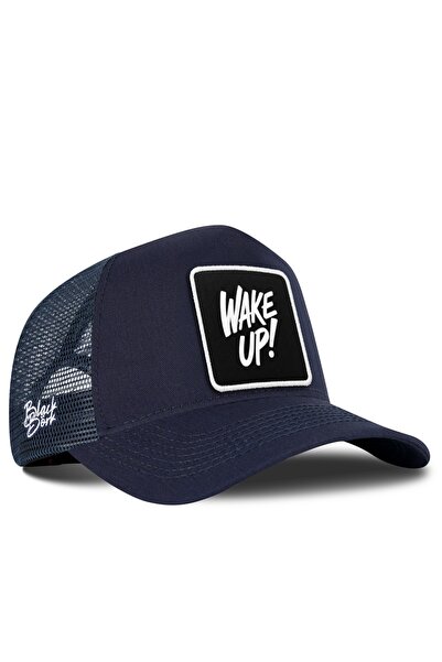 BlackBörk Wake up Logo Navy Blue Trucker Hat