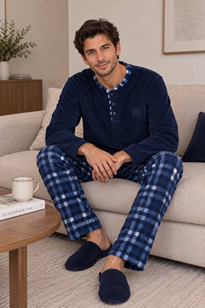 nisaNCa Winter Men's Fleece Pajama Set - Casual Men's Pajamas
