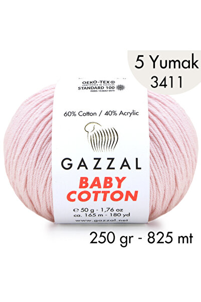 Gazzal Baby Cotton 3411-Lightweight and Comfortable Cotton Yarn for Summer Pr...