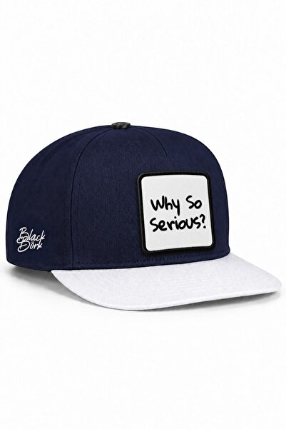 BlackBörk Why so Serious Logo White-Navy Hip Hop Hat