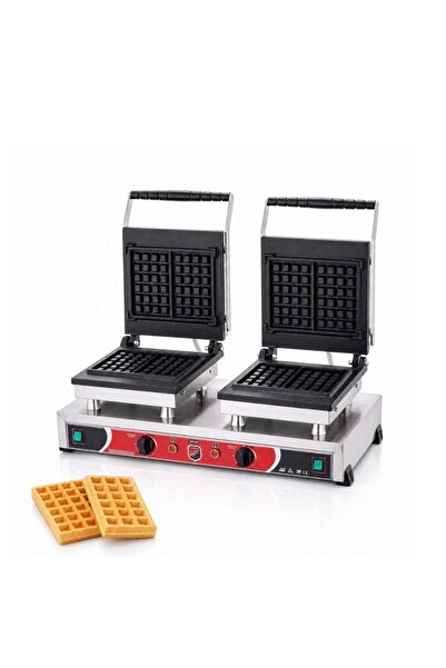 Işıkgaz Silverinox Elektrikli Çiftli Dörtlü Kare Waffle Makinesi