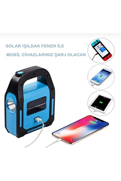 yusa stores Güneş Enerjili Işıldak ve Powerbank Özellikli Kamp Lambası